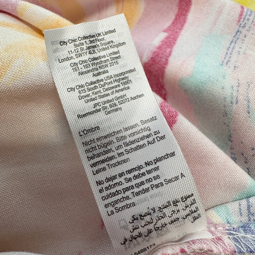 New Loralette Valerie Dress Maxi Multicolor Abstract V Neck Women's Size 16 - Picture 11 of 12